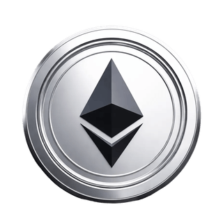 Elemento gráfico suspenso com o token Ethereum (ETH)